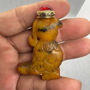 China antigua, jade exquisito, tallado a mano puro, jade hetiano, botella de tabaco - Imagen 1 de 8