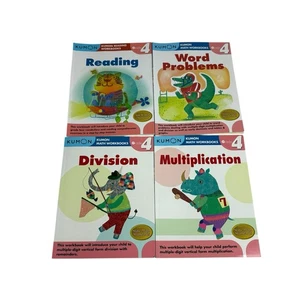 Kumon Grade 4 Workbook Set Reading, Word Problems, Multiplication, Division New - Picture 1 of 5