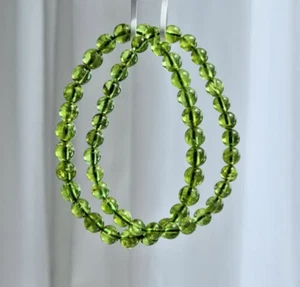 Natural Green Peridot Olivine Crystal Quartz Stone 4mm Bead Healing Bracelet - Picture 1 of 4