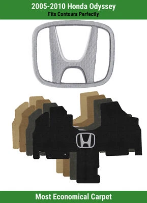 Tapete dianteiro Lloyd Velourtex para Honda Odyssey 05-10 com prata sobre preto Honda H - Imagem 1 de 4