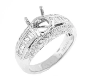 VS1 Natural 0.81ct Diamond Ring Setting 18k White Gold Engagement - Picture 1 of 9