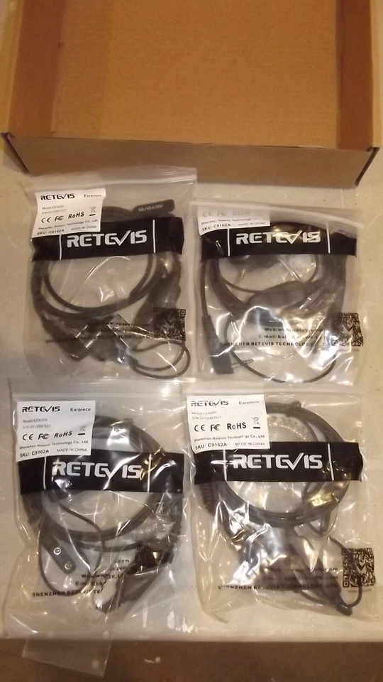 Retevis EEK009 2Pin Earhook Earpiece Walkie Talkie Earpiece RT22 RT622 QTY4 T48 - Image 1 of 1