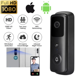 1080P HD Wireless WiFi Video Doorbell Smart Ring Door Bell Chime Security Camera - Picture 1 of 12