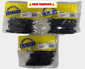 KALIN'S NED RIG 4" WACO WORM 10 PK SCHWARZ/BLAU FLK MENGE 3 KOSTENLOSER VERSAND (NICHT Z-MAN) - Bild 1 von 4