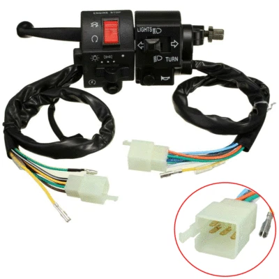 Motorcycle 7/8" guidão farol buzina sinal de volta interruptor de partida elétrico 12V - Imagem 1 de 4