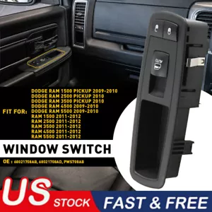 Interruptor de ventana eléctrica derecha lateral de pasajeros para Dodge Ram 1500 2500 2009-2012 - Imagen 1 de 14