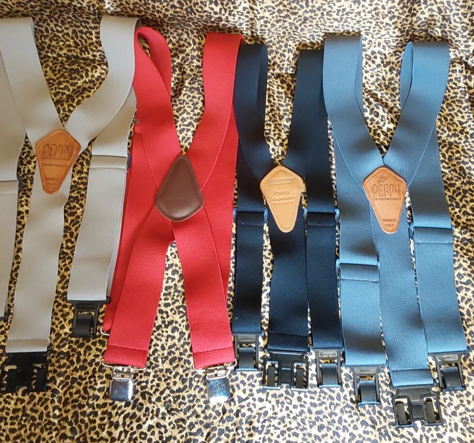 Suspenders Men's Elastic 2 Inch Wide Hook End Suspenders - BUNDLE - Image 1 of 4