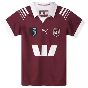 QUEENSLAND QLD MAROONS 2024 NRL STATE OF ORIGIN PUMA KIDS YOUTH REPLICA JERSEY - Foto 1 di 2