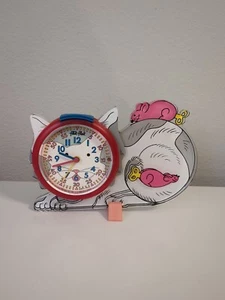 Vintage 80's Flik Flak Cat & Mouse Kids Alarm Clock (READ) FOR DISPLAY ONLY - Picture 1 of 5