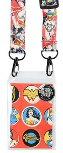 💬 Wonder Woman Poses Multi-Use Lanyard Clear ID Badge Holder - Picture 1 of 4