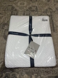 New INUP Portugal KING Gauze Ruffle Cotton Textured White Coverlet Shabby Chic - Picture 1 of 4