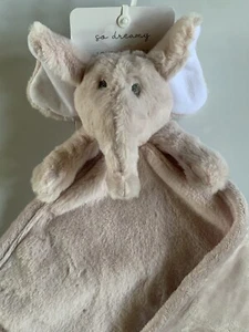 So Dreamy Pink Elephant Soft & Silky Large Security Blanket Lovey New - Picture 1 of 6
