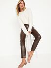 OLD NAVY by GAP ~ NWT 14 ~ Higher High Rise Vegan Faux-Leather Pull-On Pants b15