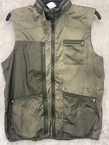 VTG Men's Nike Windbreaker Vest Size Large Two-Toned Green Embroidered Full Zip - Picture 1 of 9