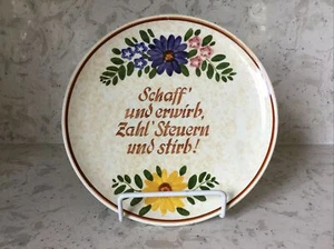 Schramberg handbemalt SMF Blumenmuster Keramik Wanddekor Platte Deutschland 7,75 Zoll rund - Bild 1 von 5