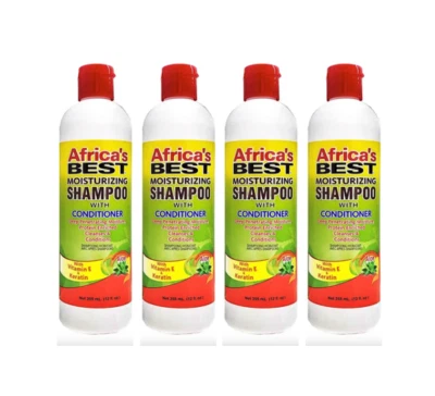 Africa’s Best Moisturizing Shampoo with Conditioner 12oz 355ml ( Pack of 4 ) - Image 1 of 2