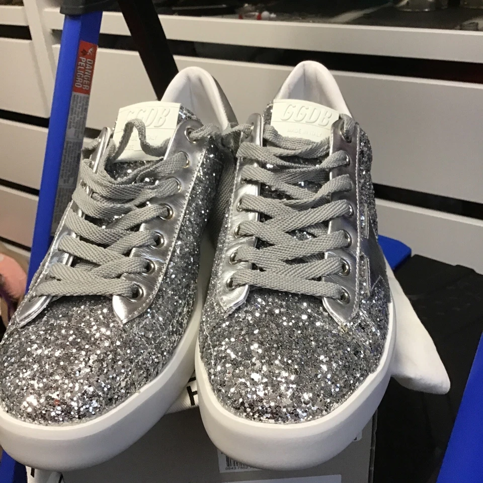 Size 7 - Golden Goose Superstar Glitter Star W