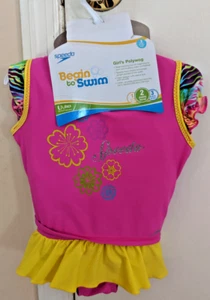 Speedo Begin to Swim Girl's Polywog Lifejacket UV Floation Suit Swimsuit Small - Picture 1 of 5