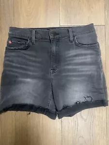 Pantalones Cortos Denim Hudson Jada Tiro Alto Pasaje Desteñido Negro 27 Nuevos sin Etiquetas - Imagen 1 de 5