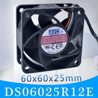  1PC  12V 0.20A 4PIN cooling fan DS06025R12E 60mm fan 6025 60x60x25mm  - Image 1 of 4