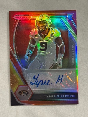 2021 Panini Prizm Draft Picks Tyree Gillespie Red Prizm Rookie Auto /199 - Image 1 of 2