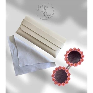 Gafas de sol Daisy con estuche de cuero PU y tela de microfibra NUEVAS - Imagen 1 de 10