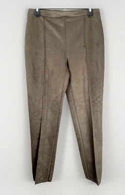 Pantalón Vince Camuto Para Mujer Marrón Suave Imitación Gamuza Pierna Recta Tiro Medio Mediano Nuevo con Etiquetas Foto 1 de 4