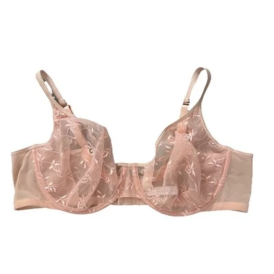 Sutiã feminino CACIQUE rosa com aro sobreposição de renda tamanho 44D RN108050 - Imagem 1 de 2