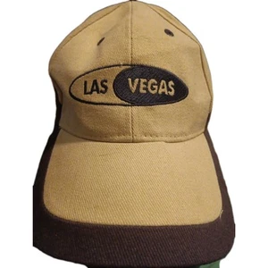 Las Vegas Slideback Hat Tan One Size Adjustable Embroidered 6 Panel - Picture 1 of 4