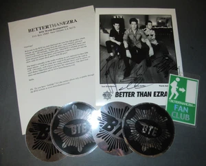 BETTER THAN EZRA SIGNED FAN CLUB PACKAGE DECALS PROMO PHOTO LAMINATE w LETTER - Picture 1 of 6