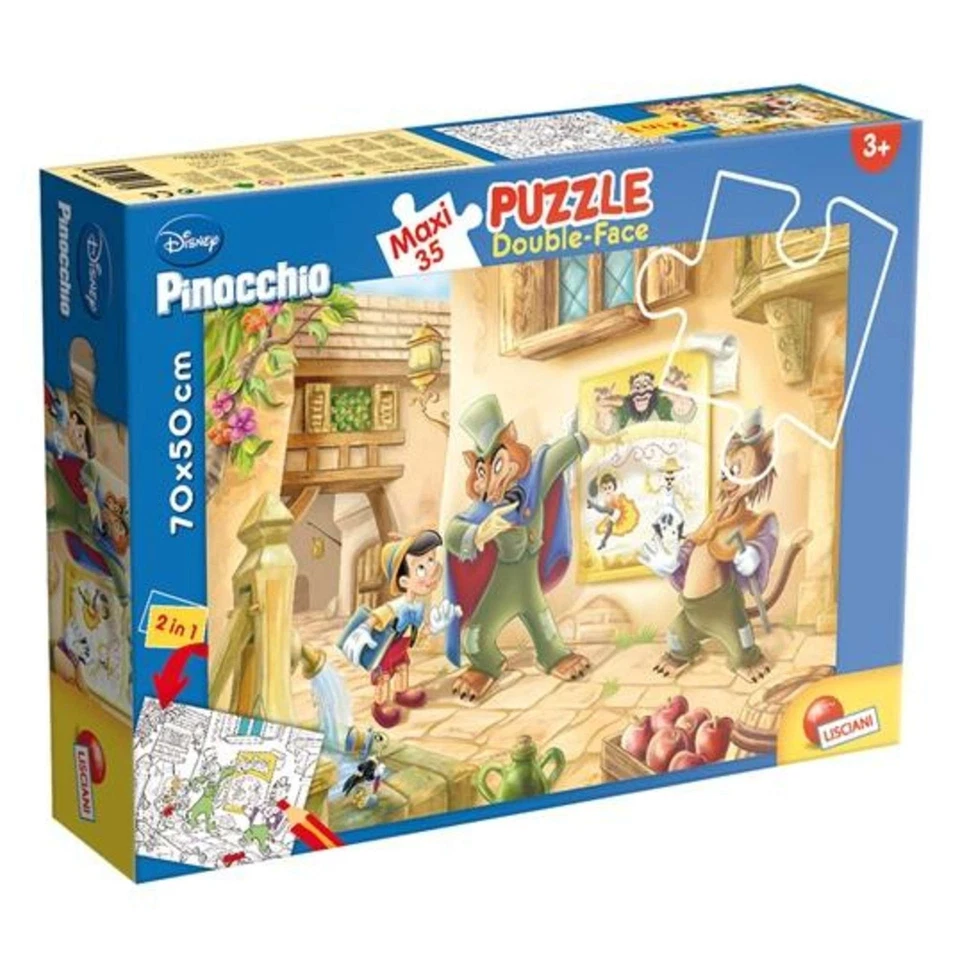 Lisciani Giochi 48182 - Pinocchio Puzzle doppia Faccia Supermaxi 35 (s6c)