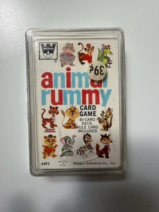 Juego de Cartas Completo Animal Rummy Whitman #4493 Años 60 De Colección en Estuche - Imagen 1 de 8