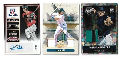 (3) ¡Lote de camisetas y tarjetas automáticas de novato de béisbol MLB! Happ - Walker - Newman! SP! Foto 1 de 2