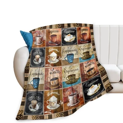 Manta de café regalos para amantes - Suave cálido acogedor polar tiro para mujeres hombres A... Foto 1 de 4