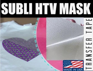 SUBLI HTV MASK™ 8”x9”- 10 SHEETS For Sublimation HTV Vinyl - Transfer Tape USA - Picture 1 of 7