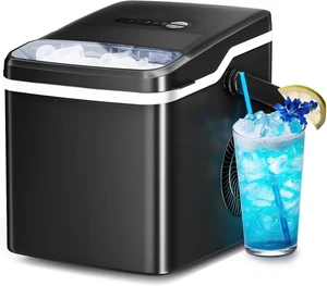 Macchina per il ghiaccio da banco con pulizia automatica, 26 libbre/24 ore, 9 cubi in 6 minuti - Foto 1 di 7