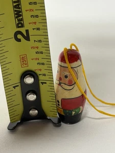 Vintage Russian Nesting Santa Single Ornament Wooden Doll Christmas Decor 1.5” - Picture 1 of 5