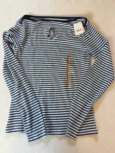 Bluey Girl's Blue White Striped Embroidered Long Sleeve Shirt Size Large NWT - Picture 1 of 5