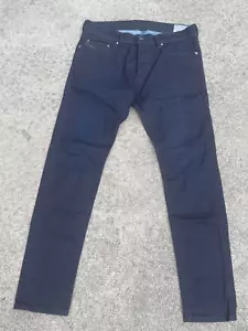 Diesel Mens Jeans Slim Carrot Fit Stretch Dark Wash Button Fly Tepphar W31 L30 - Picture 1 of 5