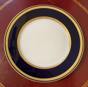 Guerin Limoges France Cobalt/Gold For  Wright Tyndale & Van Roden Salad Plate - Picture 1 of 8