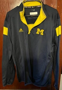 Men's adidas Climalite Michigan Wolverines 1/4 Zip Pullover Size L Maize Blue - Picture 1 of 8