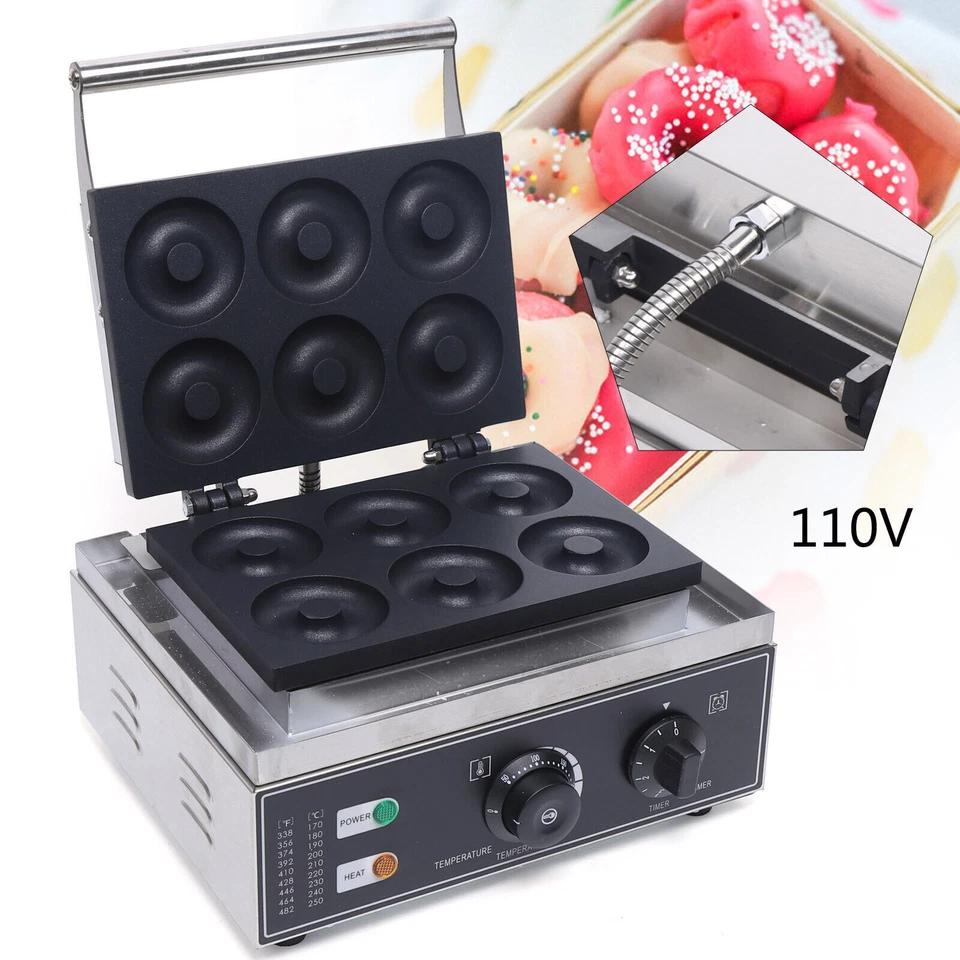 Stainless Steel Commercial Electric Donut Maker Nonstick Doughnut Baker Machine - Image 1 of 4