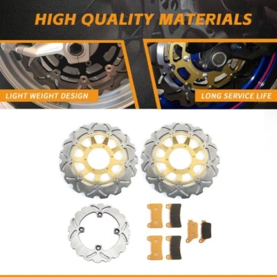 For Honda CBR 1000 RR CBR1000RR 2008-2016 Front Rear Brake Rotors Discs + Pads - Image 1 of 4