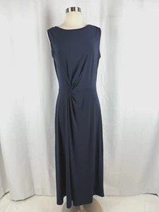 American Tall Women's Maxi Dress Size Tall Large Navy Blue Tie-Front Sundress - Picture 1 of 16