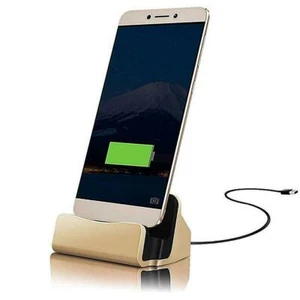 Desktop Dock Charging Charger Cable Sync Cradle Station USB Type-C✔2022✔GOLD - Picture 1 of 2