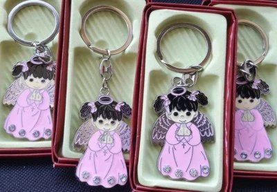 12 Angel Keychains Favors Baptism,Christening Bautizo,Recuerdos,First Communion  - Image 1 of 4