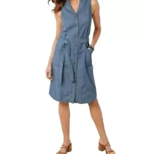 Soft Surroundings XL weiches Button Down Jeanskleid Kragen - Bild 1 von 7
