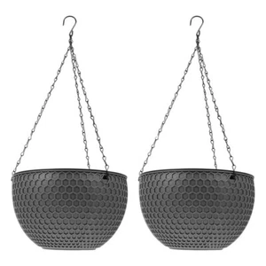 2 Pcs Hanging Basket Flower Pot Wall Mounted Planter Decorative Flowerpot - Picture 1 of 12