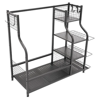 Brand New 2 Golf Bag Storage Stand Garage Organizer Golf Clubs Storage Rack - Image 1 of 4