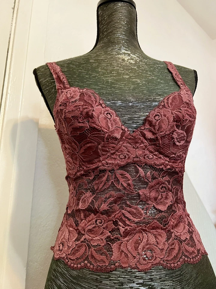 Juego Bustier Cotton Club Burdeos Borgoña 36D Con Aros Hecho en Italia Diseñador Foto 1 de 4